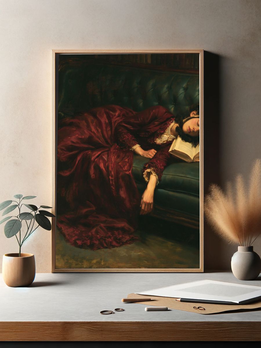 Sleeping Reader Fine-Art Print. — room view 2