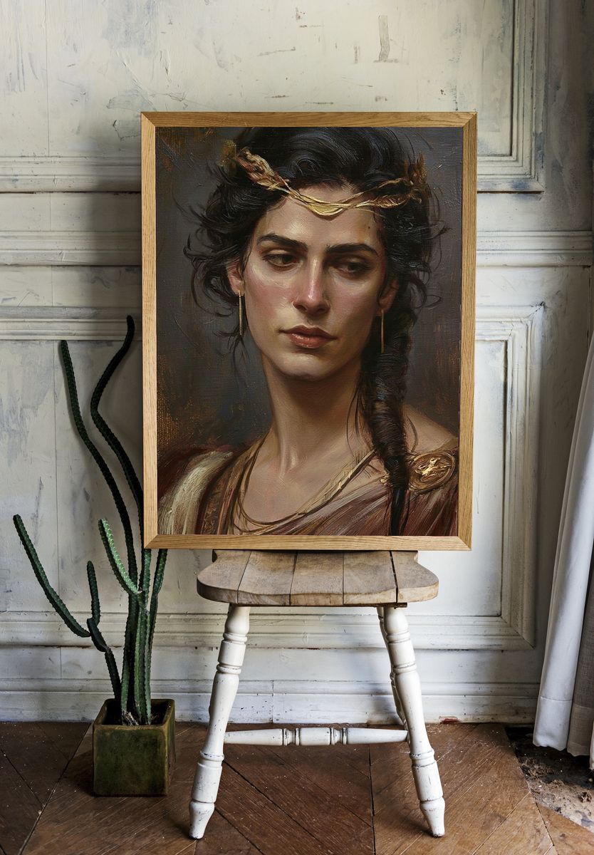 Classical Woman Portrait Fine-Art Print. room preview