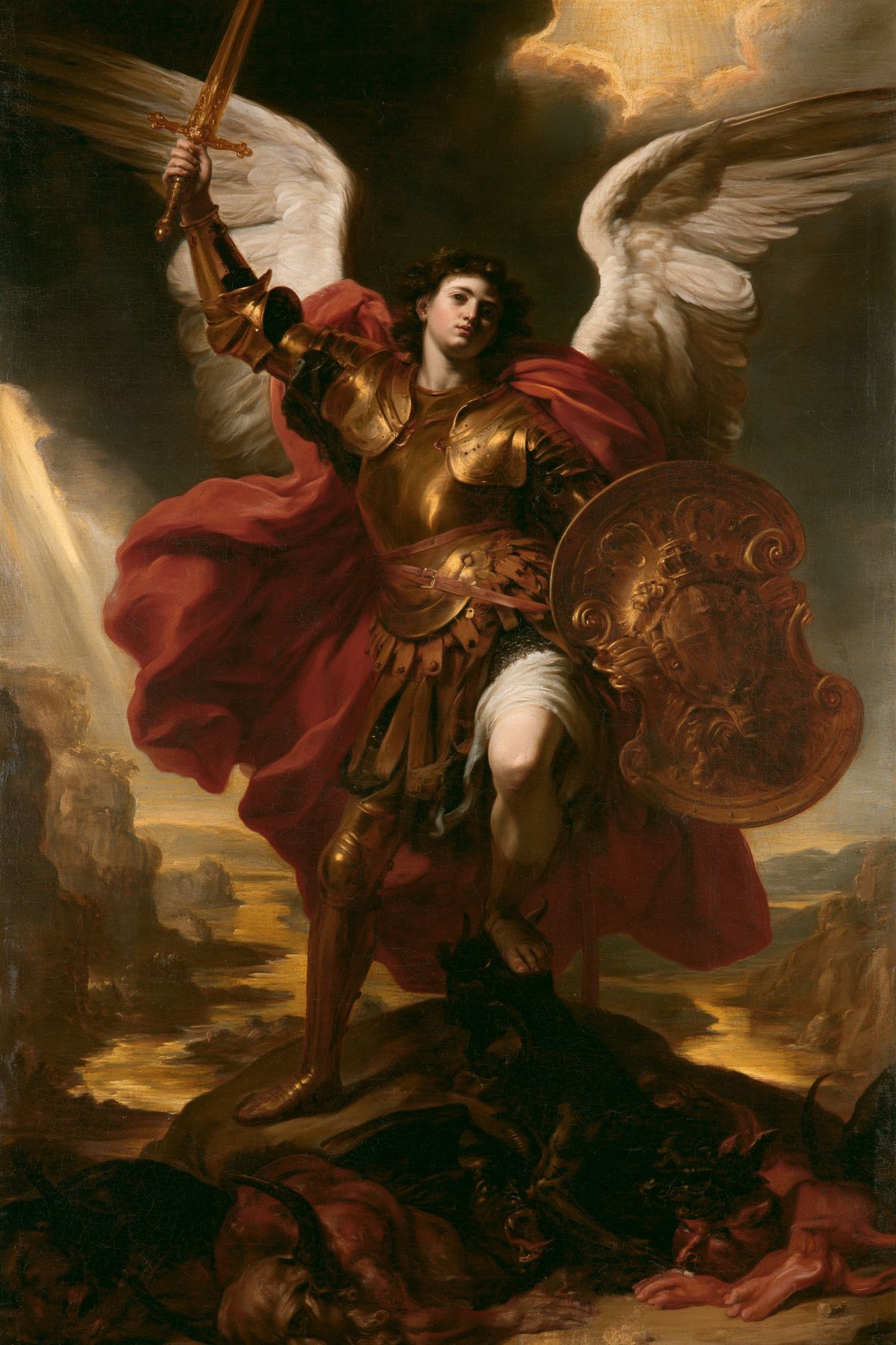 Archangel Michael Baroque Print. poster — fine-art art