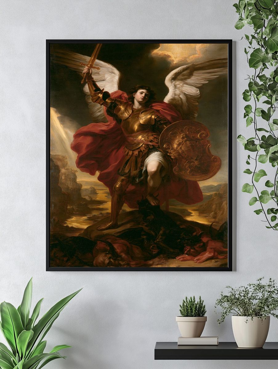 Archangel Michael Baroque Print. — room view 4