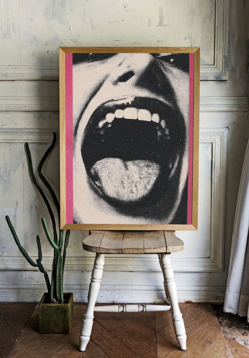 Screaming Face Pop-Art Poster. — room view 1