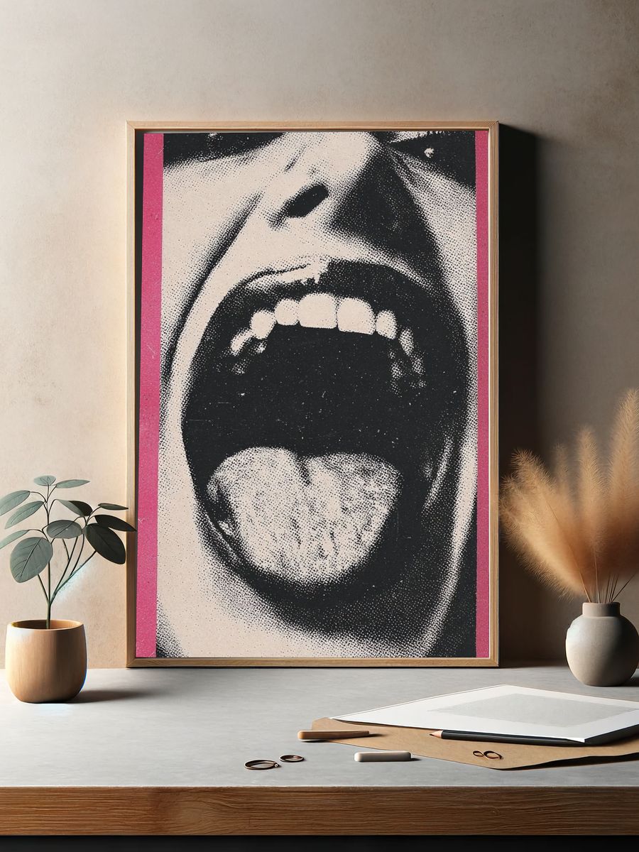 Screaming Face Pop-Art Poster. — room view 2