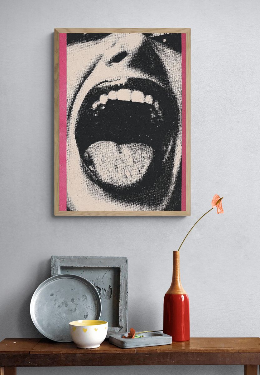 Screaming Face Pop-Art Poster. — room view 3