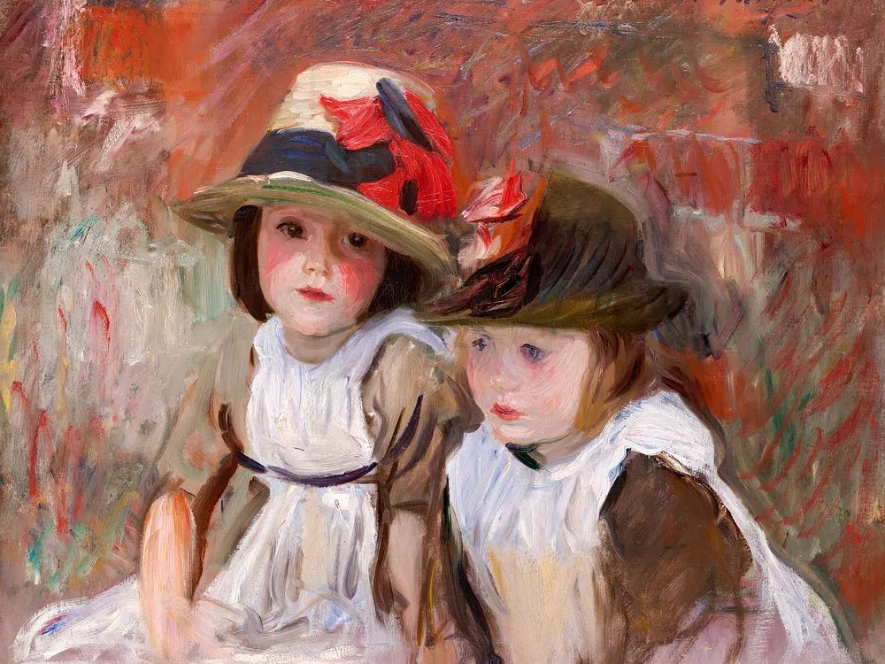 Village Children (1890) John Singer. poster — fine-art art
