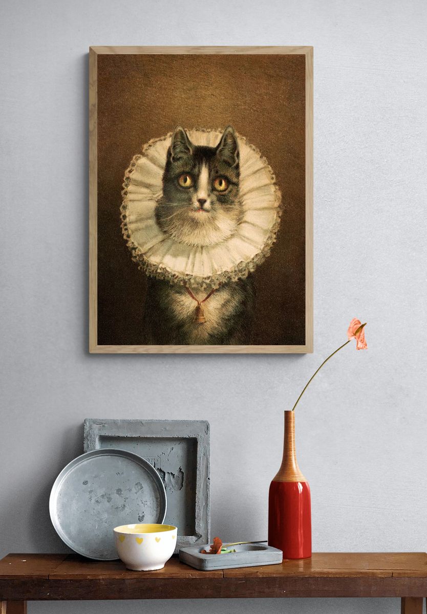 widow (1861–1897), vintage cat portrait. — room view 3