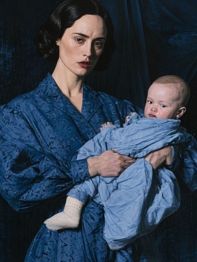 Mother and Baby Portrait Print.