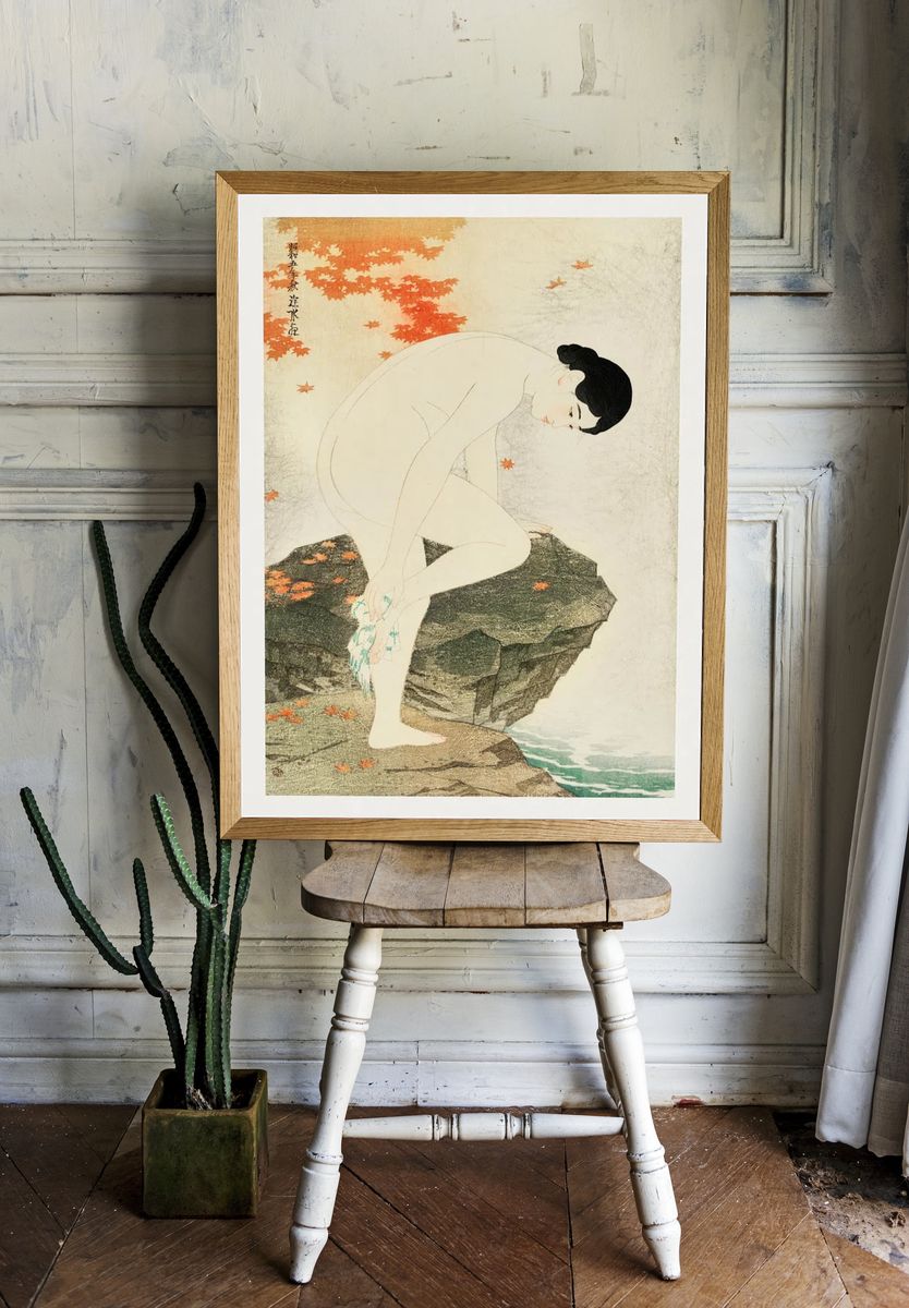 Nude Woman by the Water — Fine Art Print. — room view 1