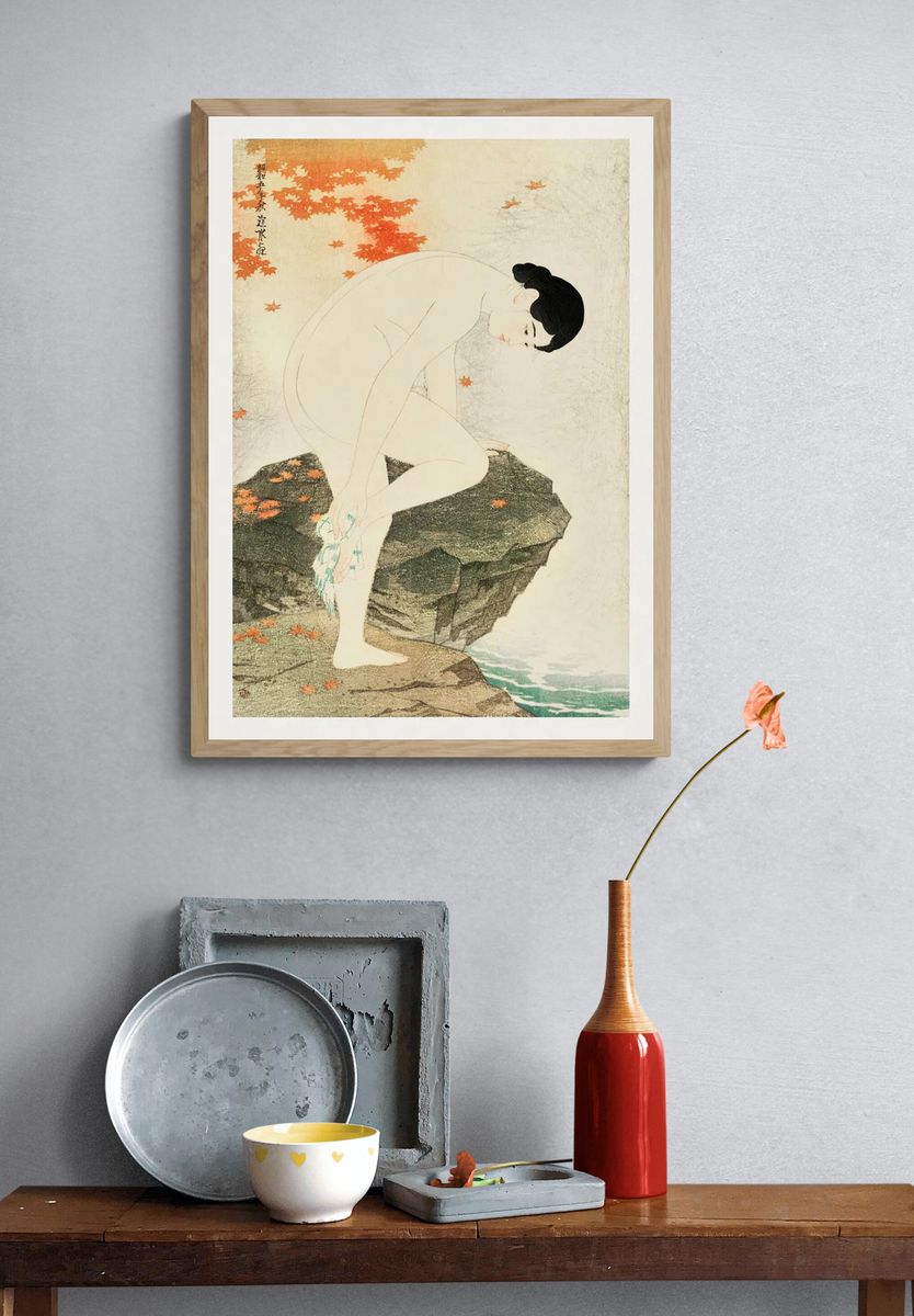 Nude Woman by the Water — Fine Art Print. — room view 3