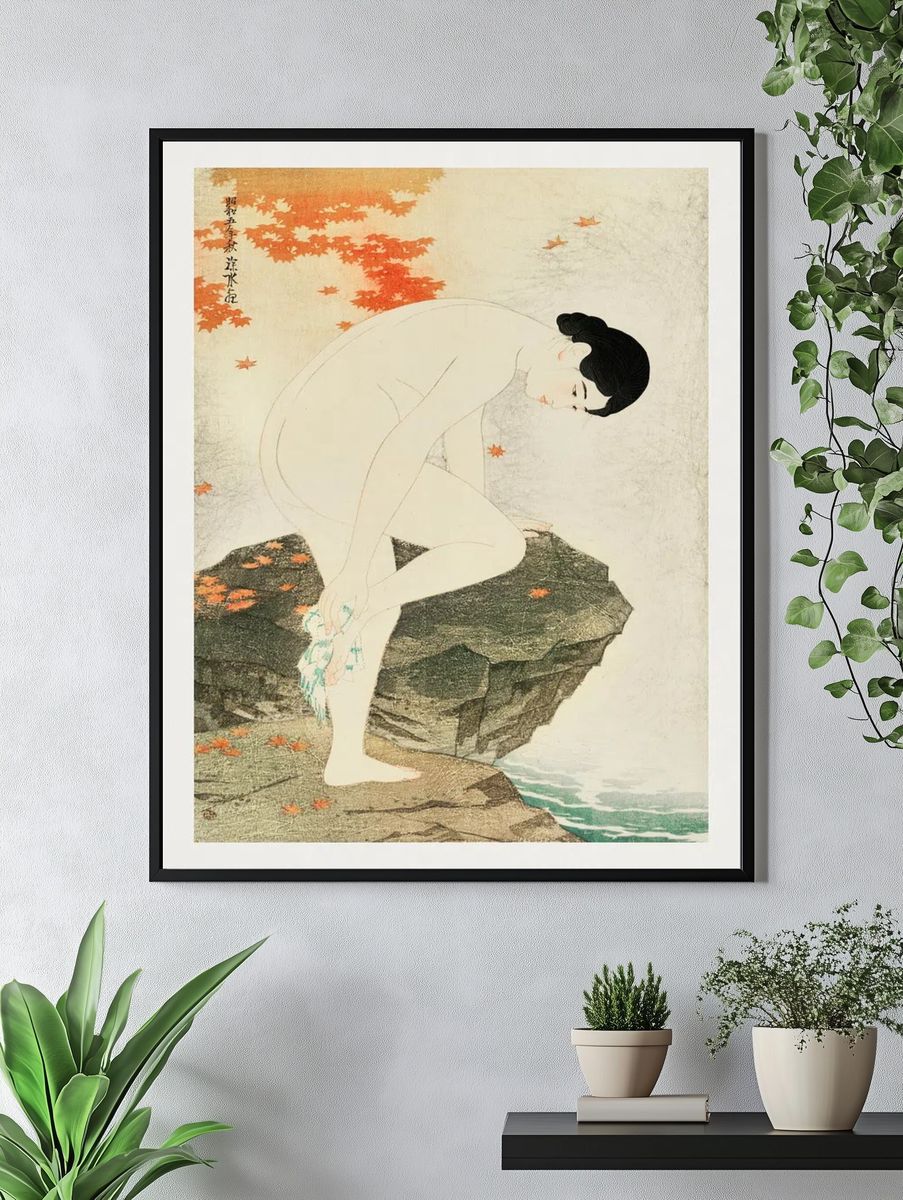 Nude Woman by the Water — Fine Art Print. — room view 4