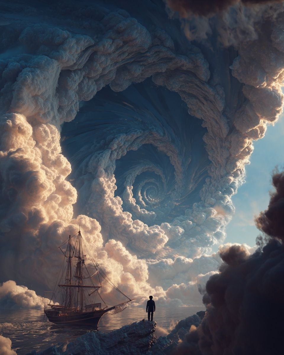 Surreal Cloud Spiral — Fine Art Print. poster detail