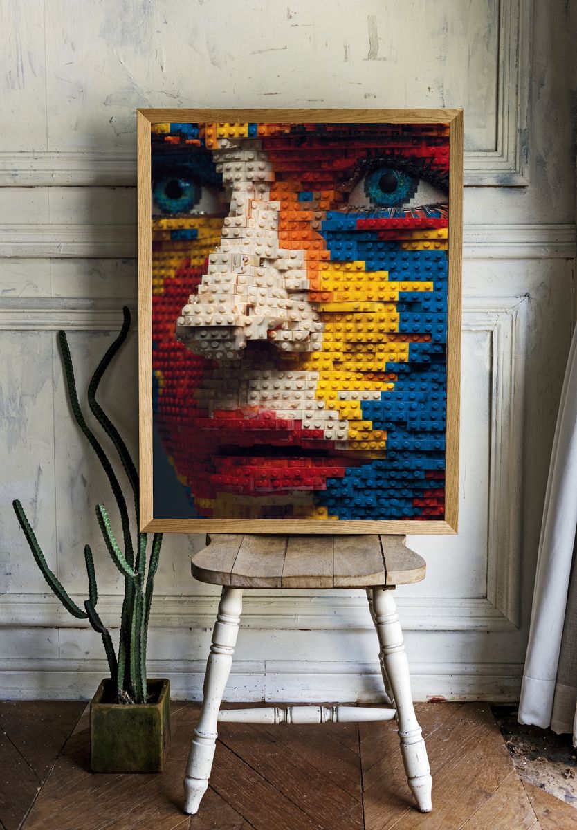 LEGO Portrait Pop-Art Print. room preview