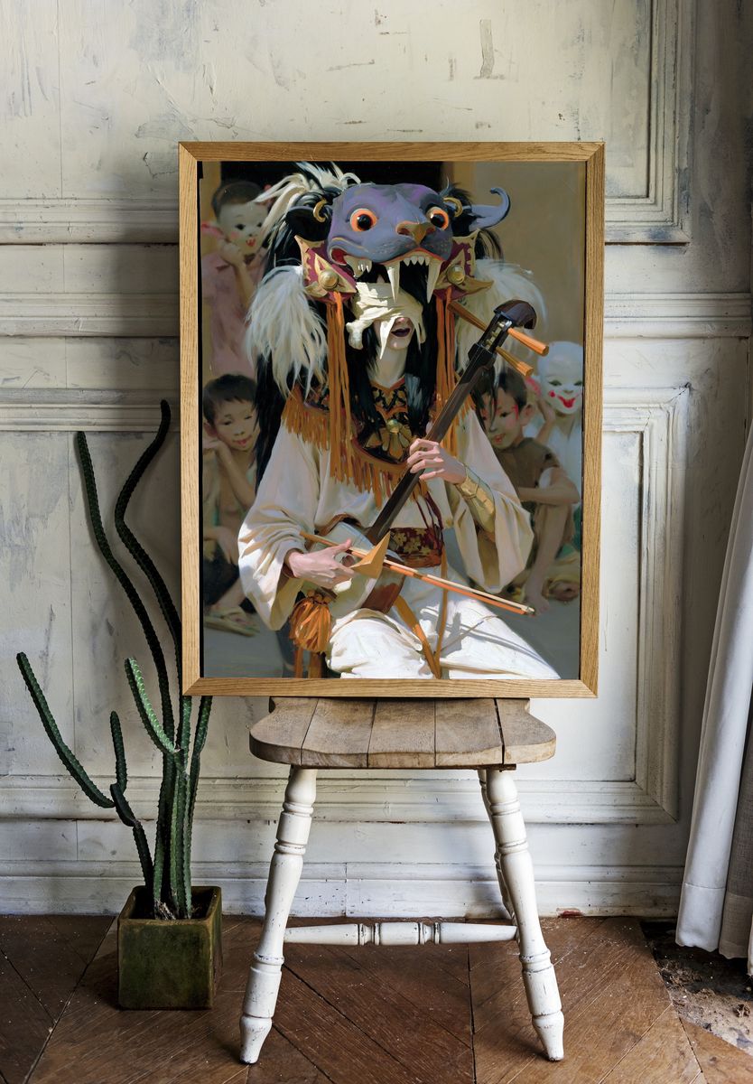 Masked Performer Fine-Art Poster. room preview
