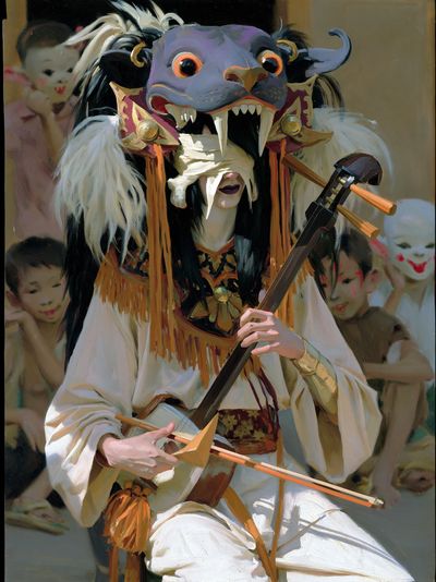 Masked Performer Fine-Art Poster. poster