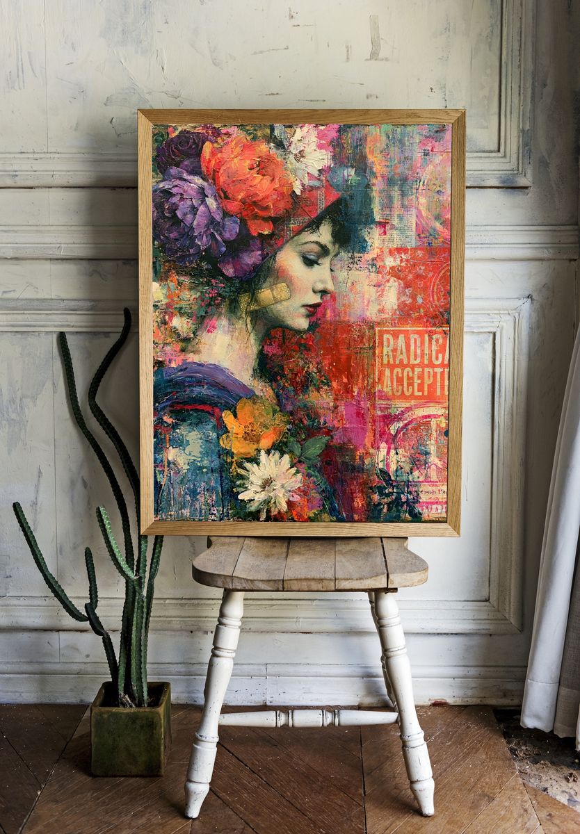 Radical Acceptance Floral Portrait Print. — room view 1