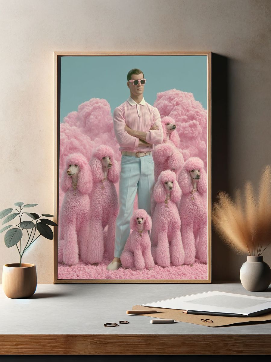 Pink Poodle Fashion Poster. — room view 2