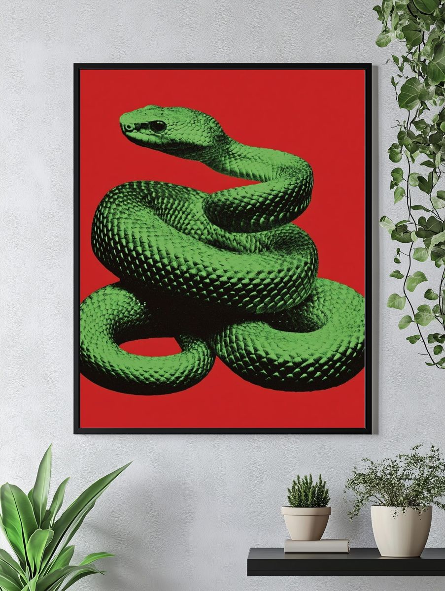Green Snake Pop-Art Poster. — room view 4