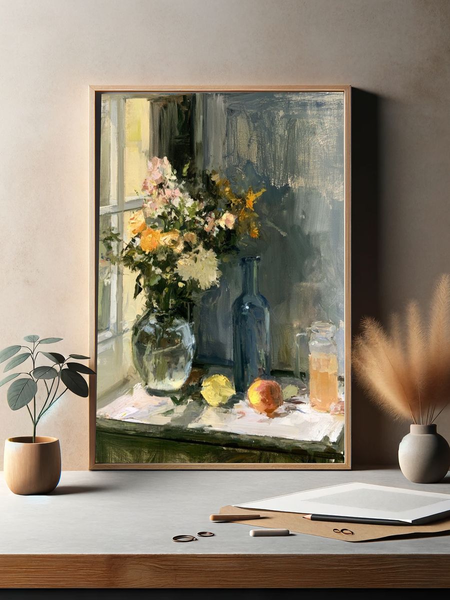 Sunlit Still Life — Fine-Art Print. — room view 2