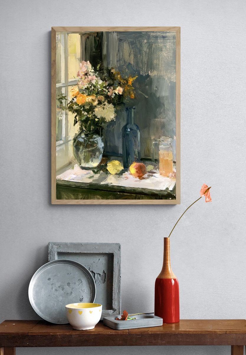 Sunlit Still Life — Fine-Art Print. — room view 3