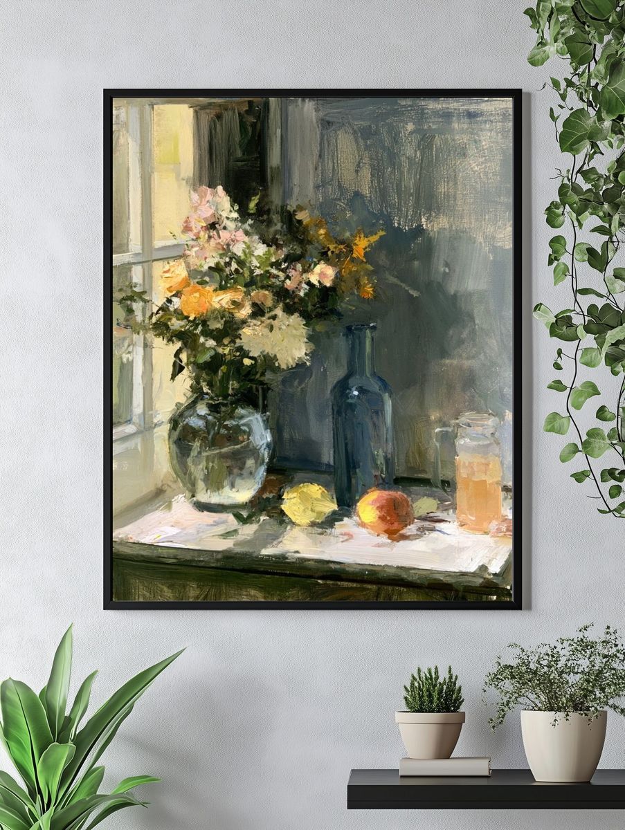 Sunlit Still Life — Fine-Art Print. — room view 4