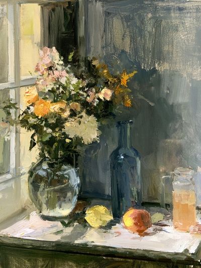 Sunlit Still Life — Fine-Art Print. poster