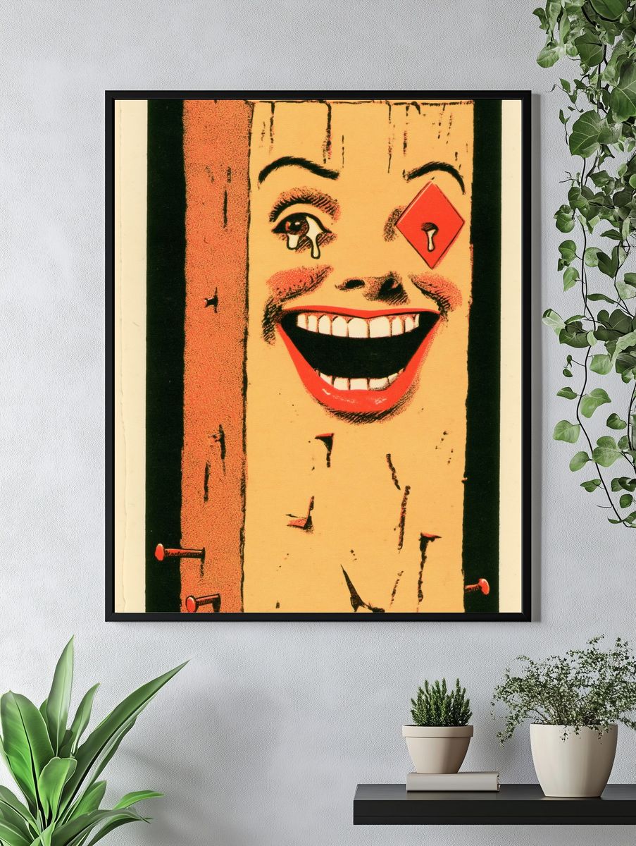 Surreal Laughing Face Pop-Art Print. — room view 4