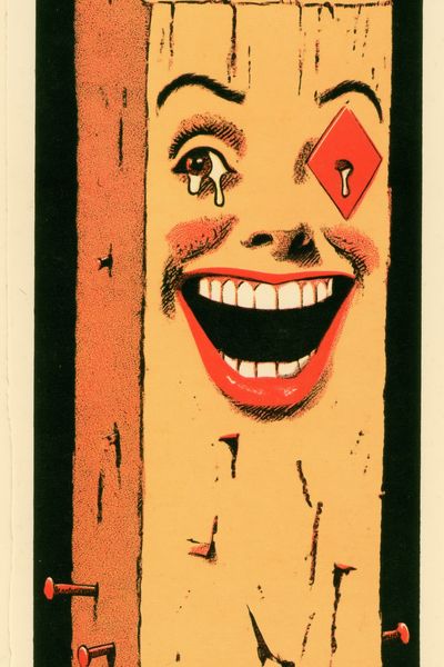 Surreal Laughing Face Pop-Art Print.