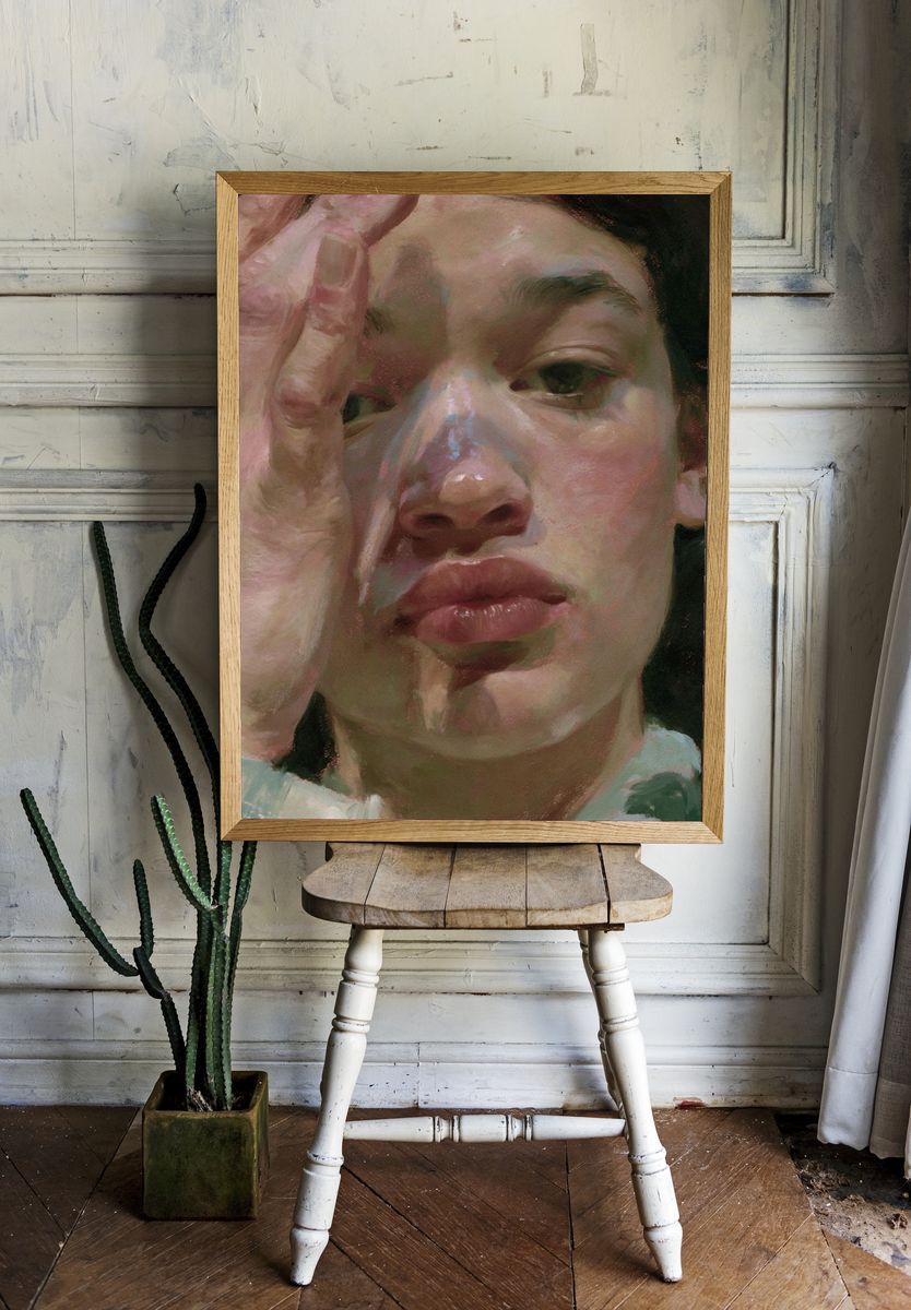 Contemplative Portrait Fine-Art Print. room preview