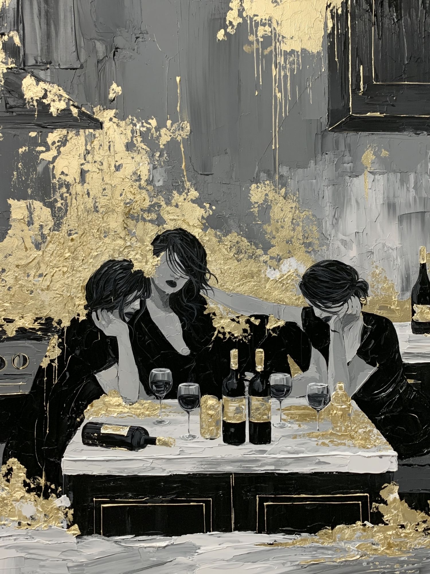 Champagne Dinner Party — Contemporary Print. poster detail