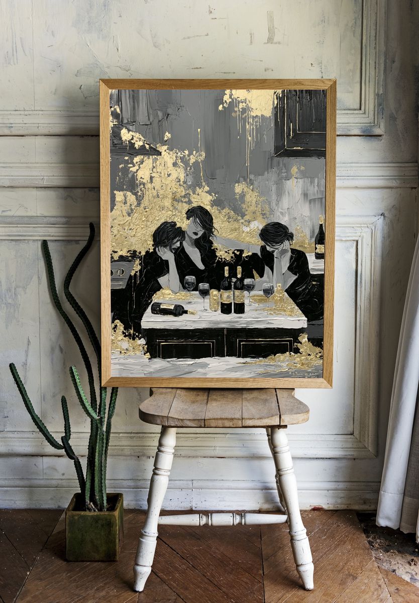 Champagne Dinner Party — Contemporary Print. room preview