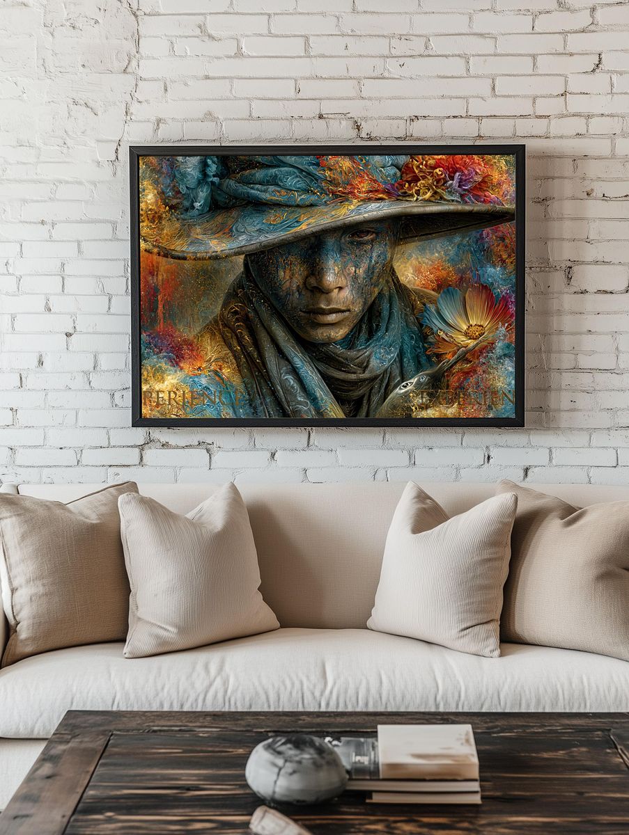 Mystic Floral Portrait Fine-Art Poster. room preview
