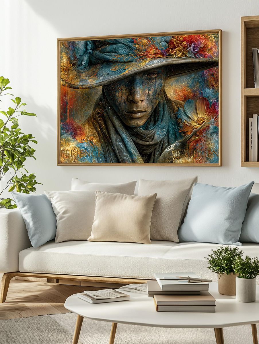 Mystic Floral Portrait Fine-Art Poster. — room view 2