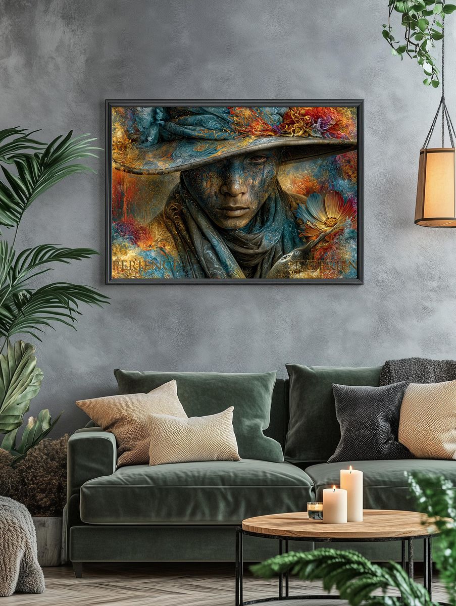 Mystic Floral Portrait Fine-Art Poster. — room view 4