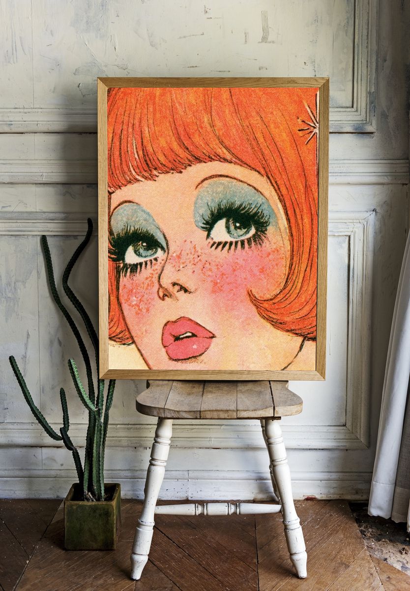 Retro Pop Art Portrait Poster. room preview