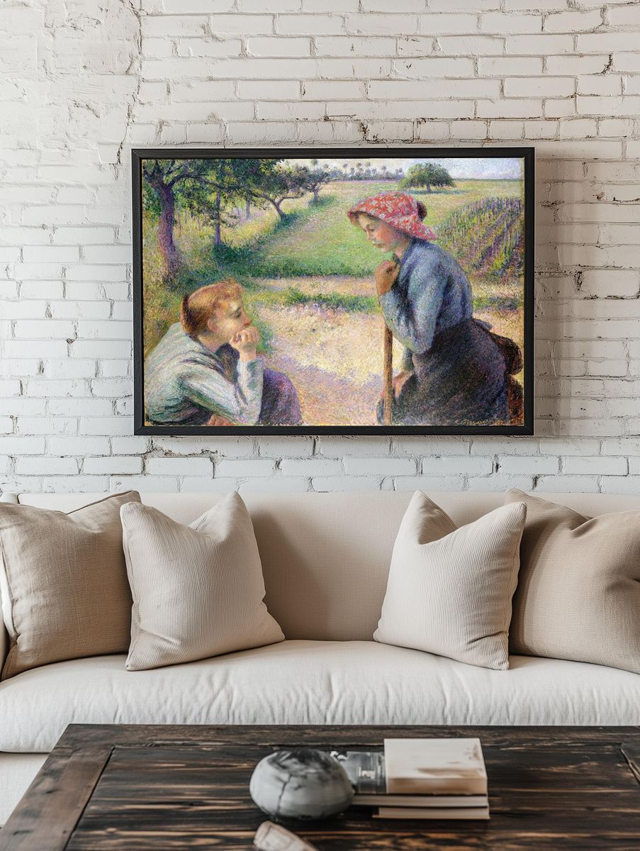 Two Women in a Field — Impressionist Print. — room view 1