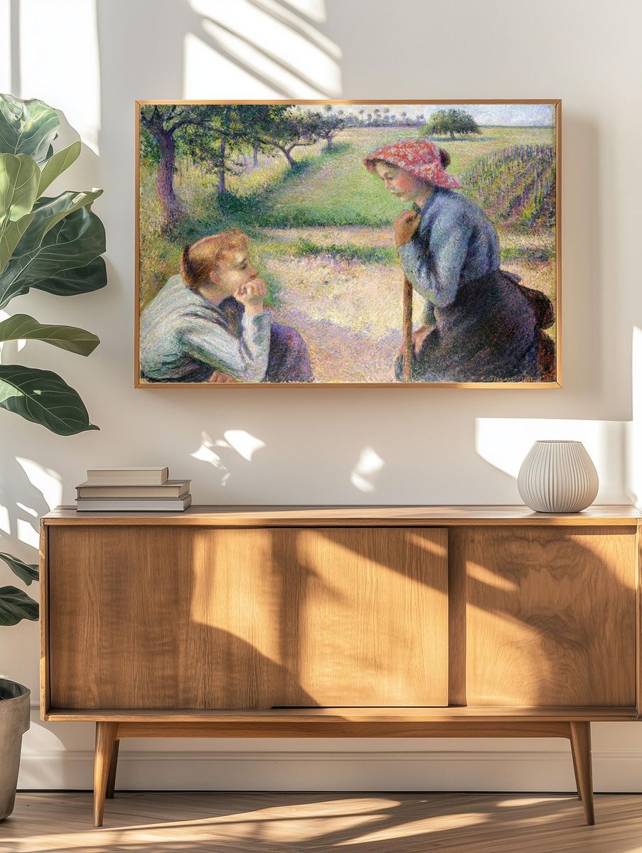 Two Women in a Field — Impressionist Print. — room view 3