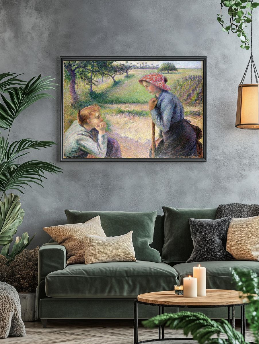 Two Women in a Field — Impressionist Print. — room view 4
