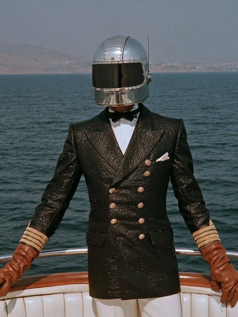 Helmeted Captain Portrait Print. poster — fine-art art