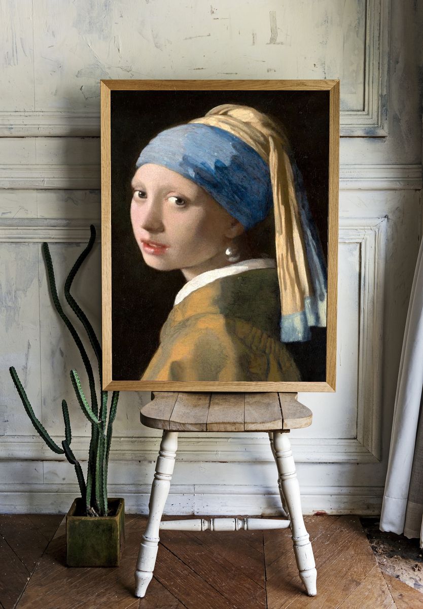 Vermeer girl mobile wallpaper, woman. room preview
