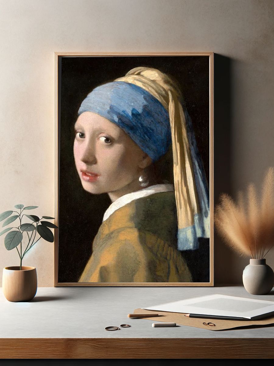 Vermeer girl mobile wallpaper, woman. — room view 2