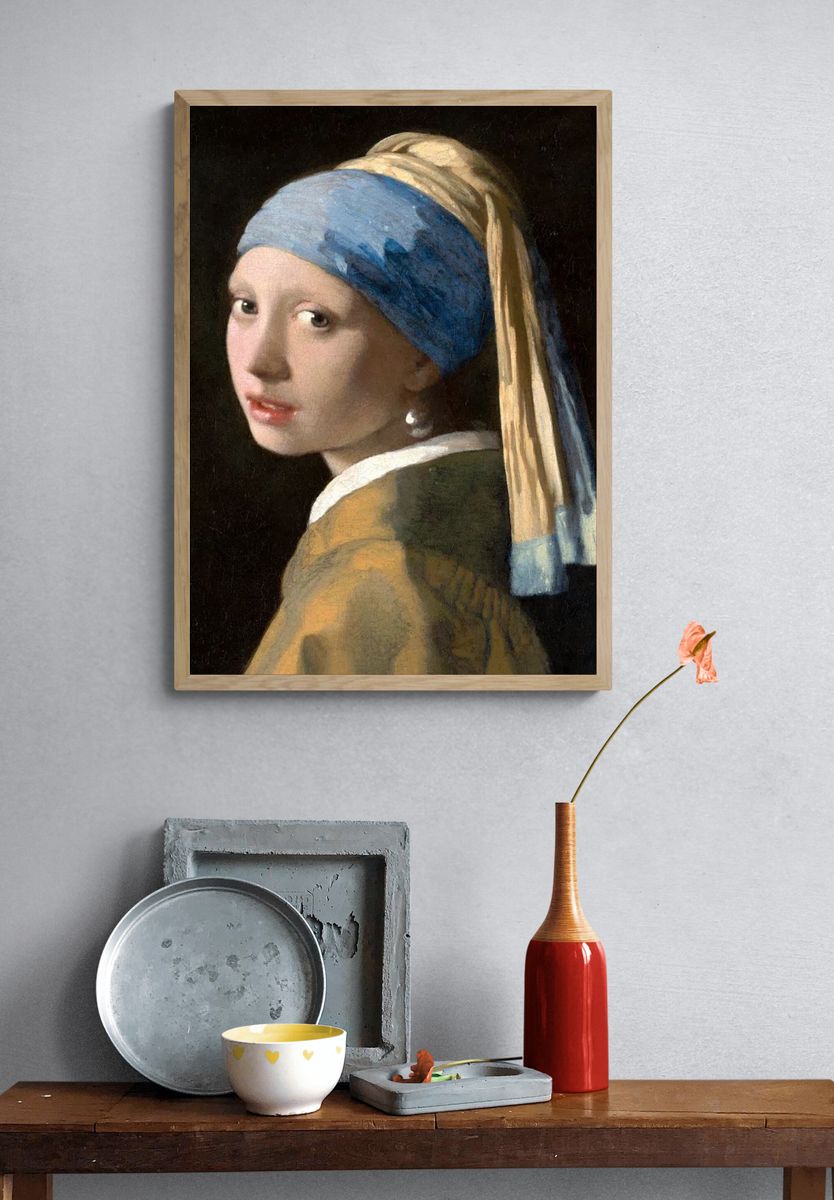 Vermeer girl mobile wallpaper, woman. — room view 3