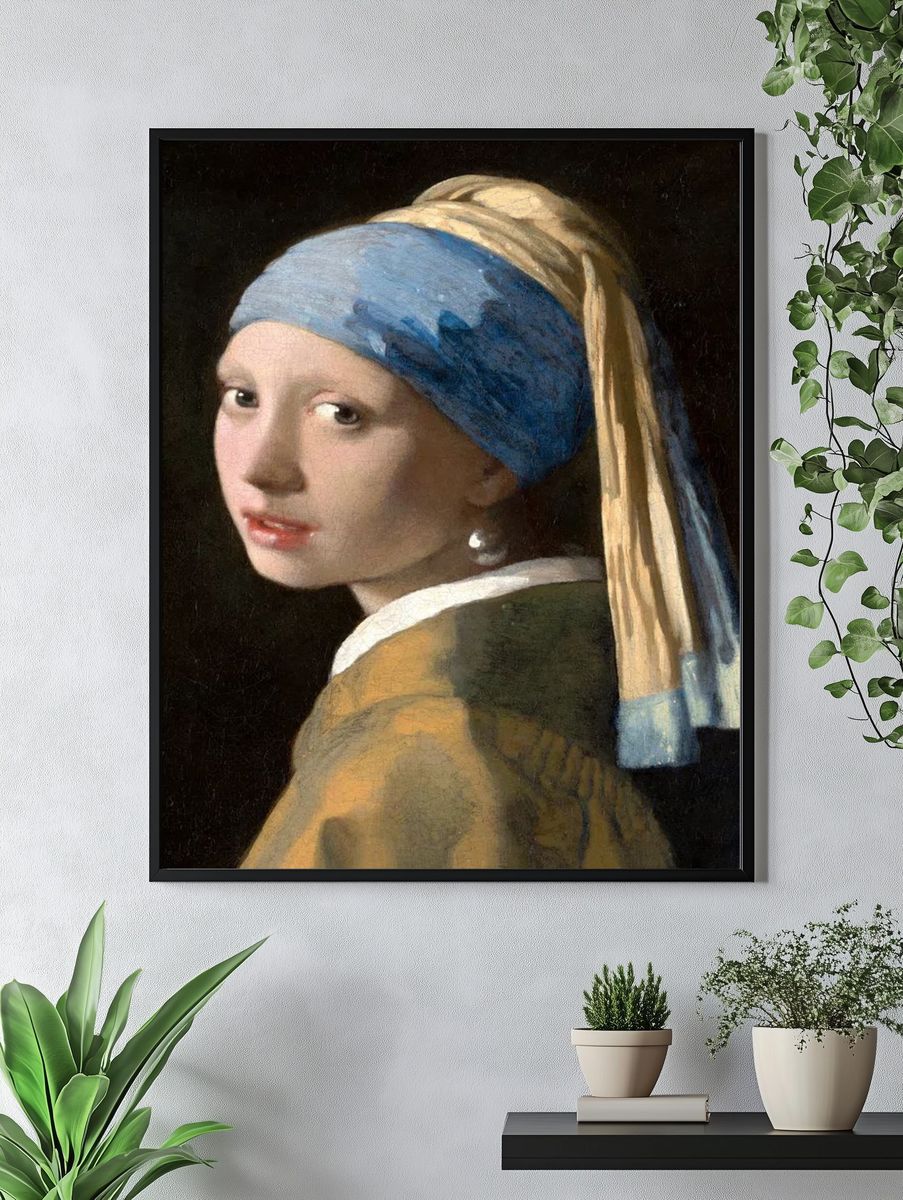 Vermeer girl mobile wallpaper, woman. — room view 4