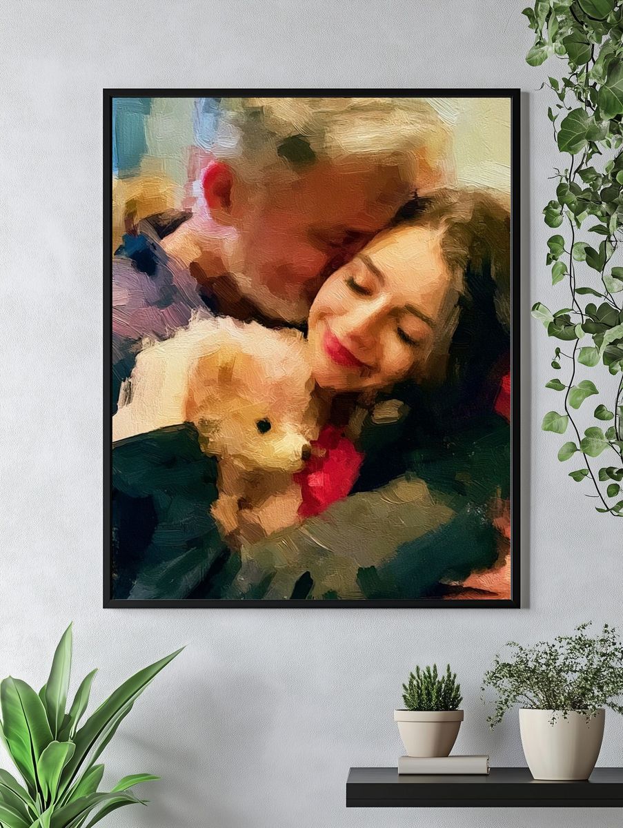 Mother and Child Oil Portrait Poster. — room view 4