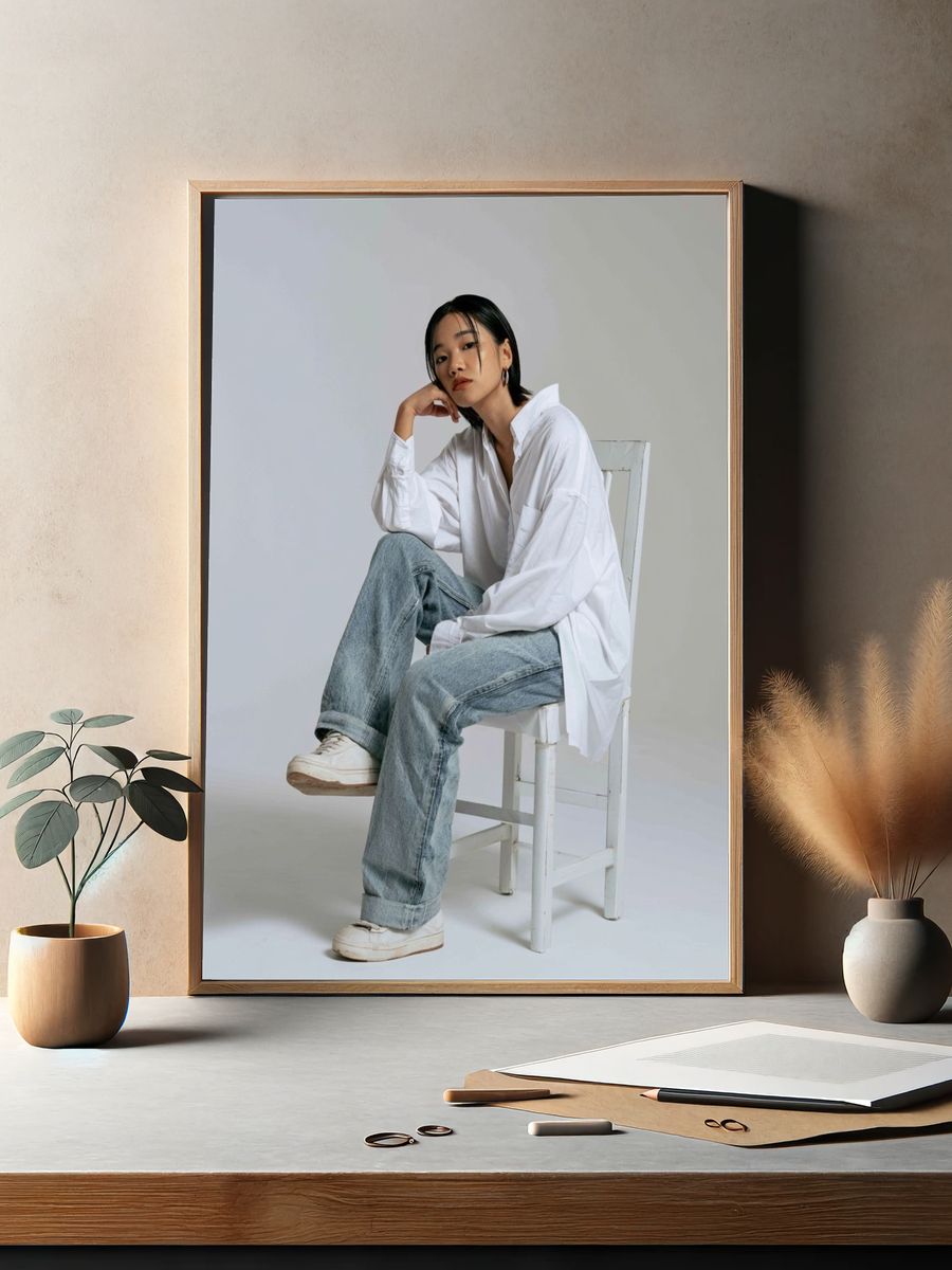 Minimalist Fashion Portrait Poster. — room view 2