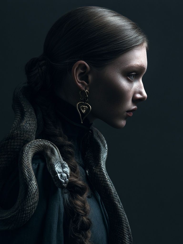 Serpent Portrait — Dark Fantasy Print. poster — fine-art art