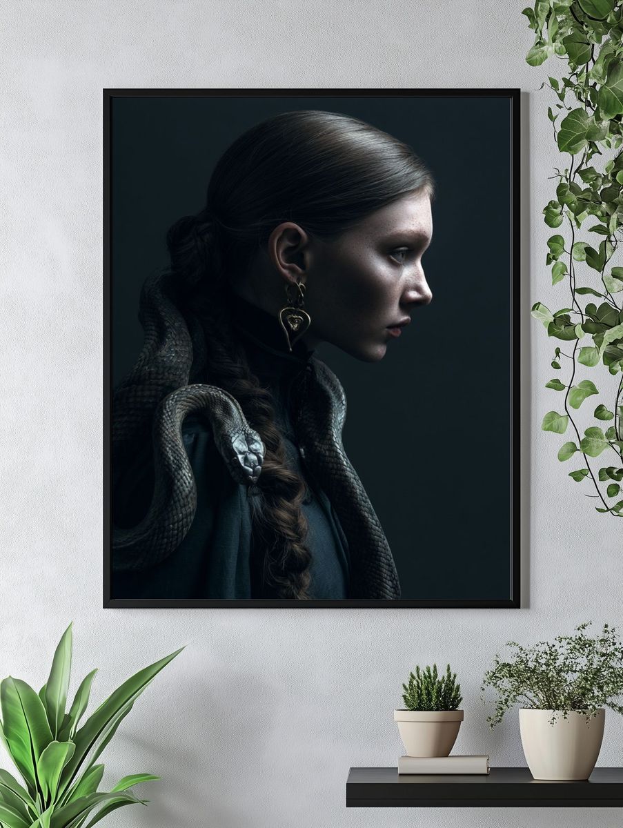 Serpent Portrait — Dark Fantasy Print. — room view 4