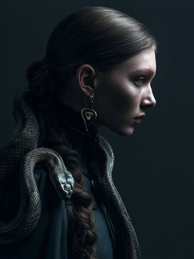 Serpent Portrait — Dark Fantasy Print.