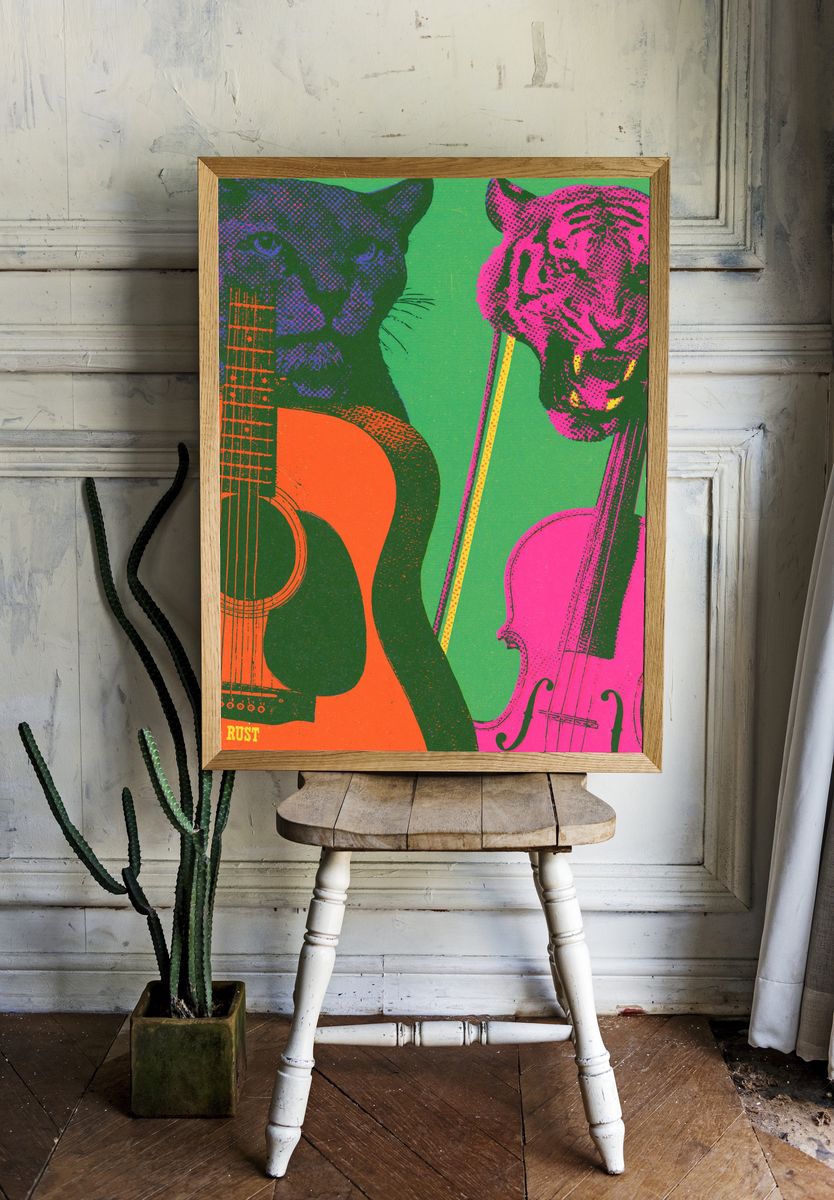 Rosin & Rust Pop Art Poster. — room view 1