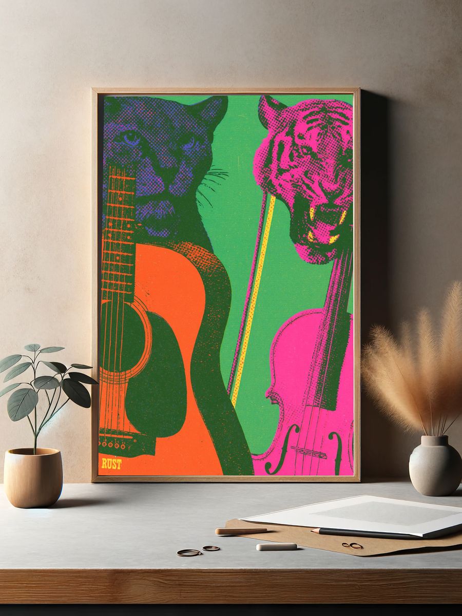 Rosin & Rust Pop Art Poster. — room view 2