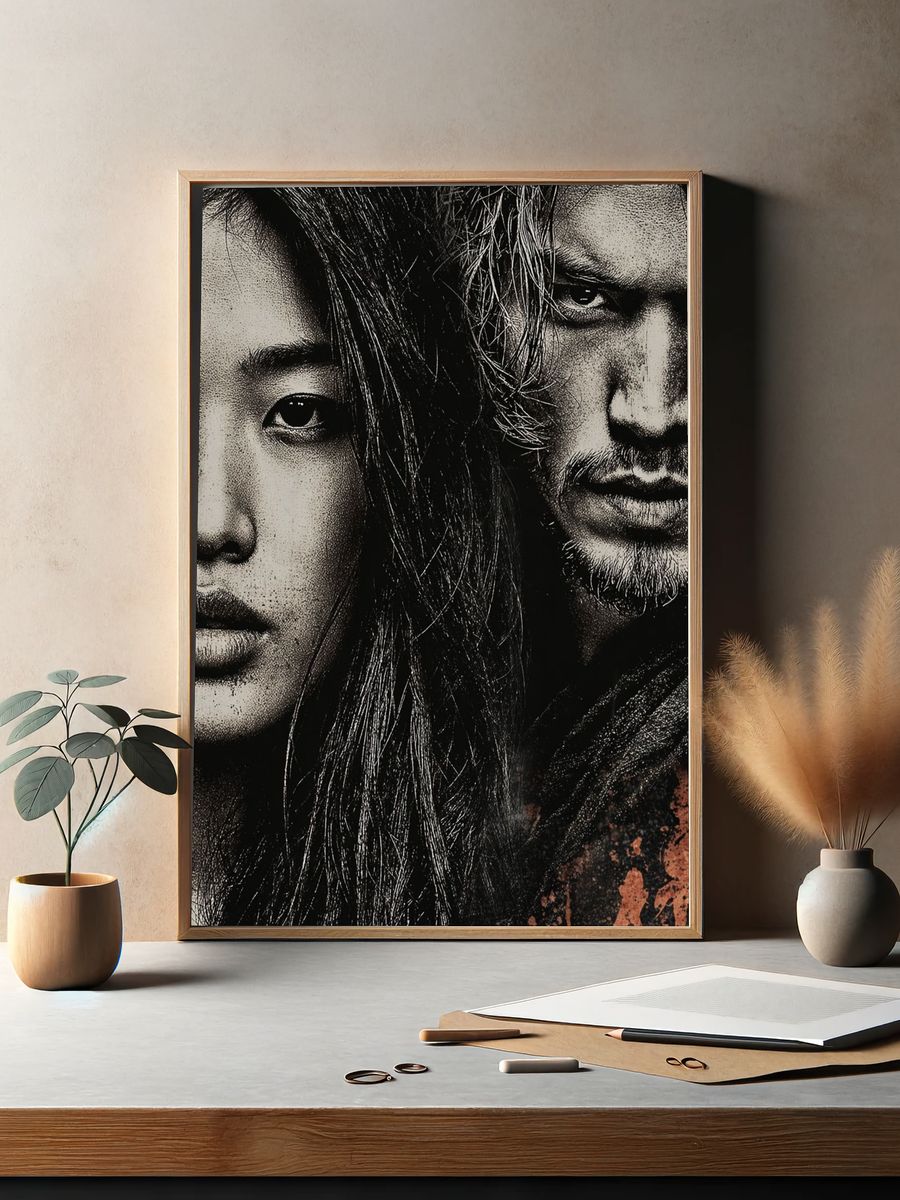 Dual Portrait Noir Print. — room view 2