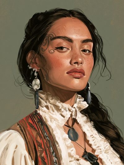 Tattooed Woman Portrait Print.